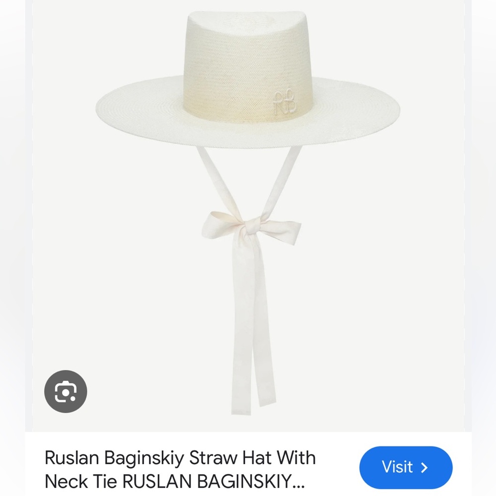Ruslan Baginskiy White Straw Hat with Neck Tie